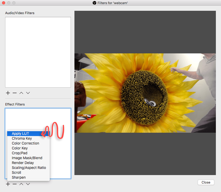 Select ‘Apply LUT’