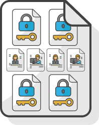 A report file of individual viewers, each secured by single sign-on