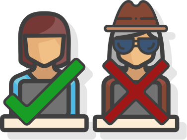 An authorized viewer allowed and an unauthorized viewer blocked from a stream